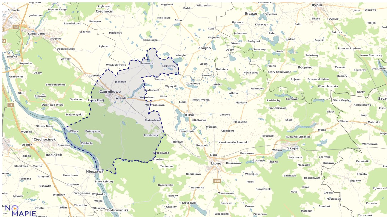 Mapa obszarów ochrony przyrody Czernikowa