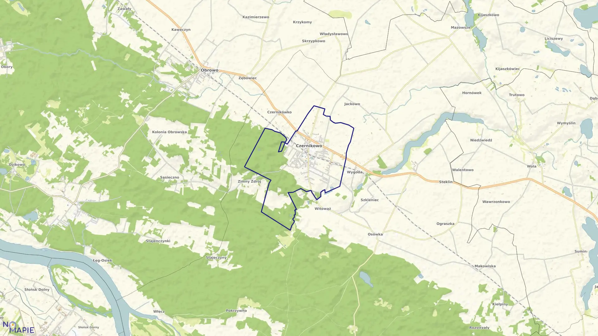 Mapa obrębu Czernikowo w gminie Czernikowo